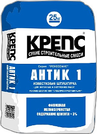 Штукатурный состав Крепс на известковой основе Антик 1